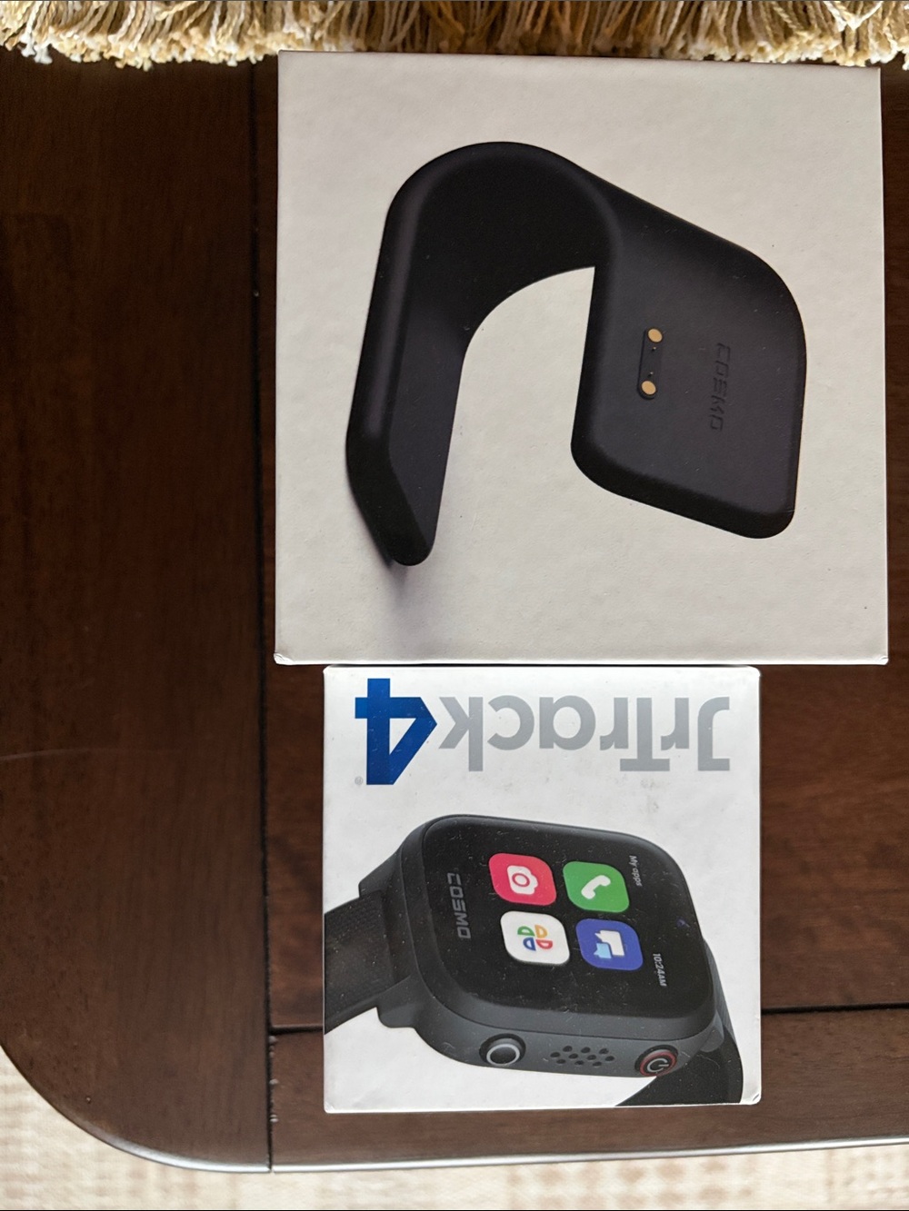JrTrack4 Black Kids Smartwatch with Charger Stand
